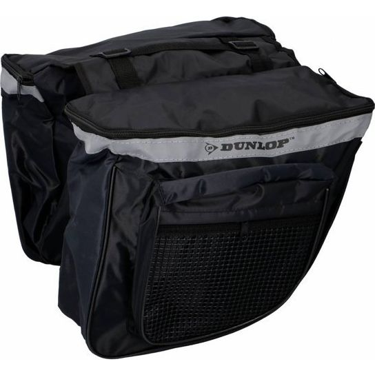 Dunlop Fényvisszaverős Kétoldalas Kerékpár Táska Csomagtartóra 32x26,5x10,5 cm (027890 TORBA ROWEROWA CZARNA)