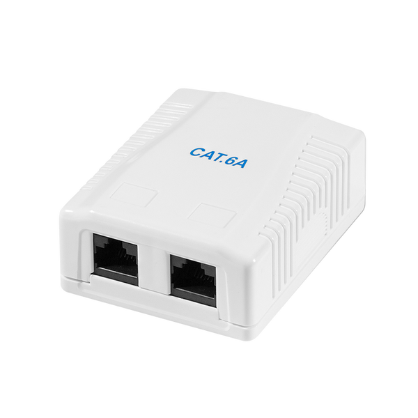Zásuvka 2x RJ45 LAN Cat.6A Povrchová LogiLink Internetová PoE+ 10GbE UTP