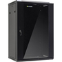 Сървърен шкаф със стъклена врата и подвижна страна, Netrack, 18U/450 mm, 19", черен