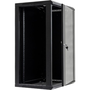 Сървърен шкаф със стъклена врата и подвижна страна, Netrack, 18U/450 mm, 19", черен