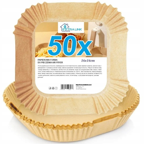 Extralink HOME PAPIEROWE WKLADY DO FRYTKOWNICY 16X16CM (50SZT)