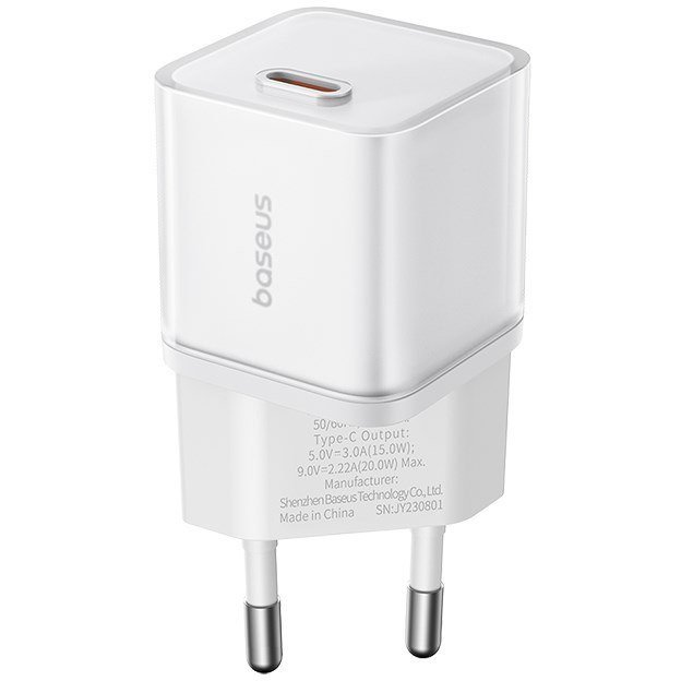 Baseus GAN5S 1xUSB-C Hálózati töltő 20W - Fehér (P10162503213-00)