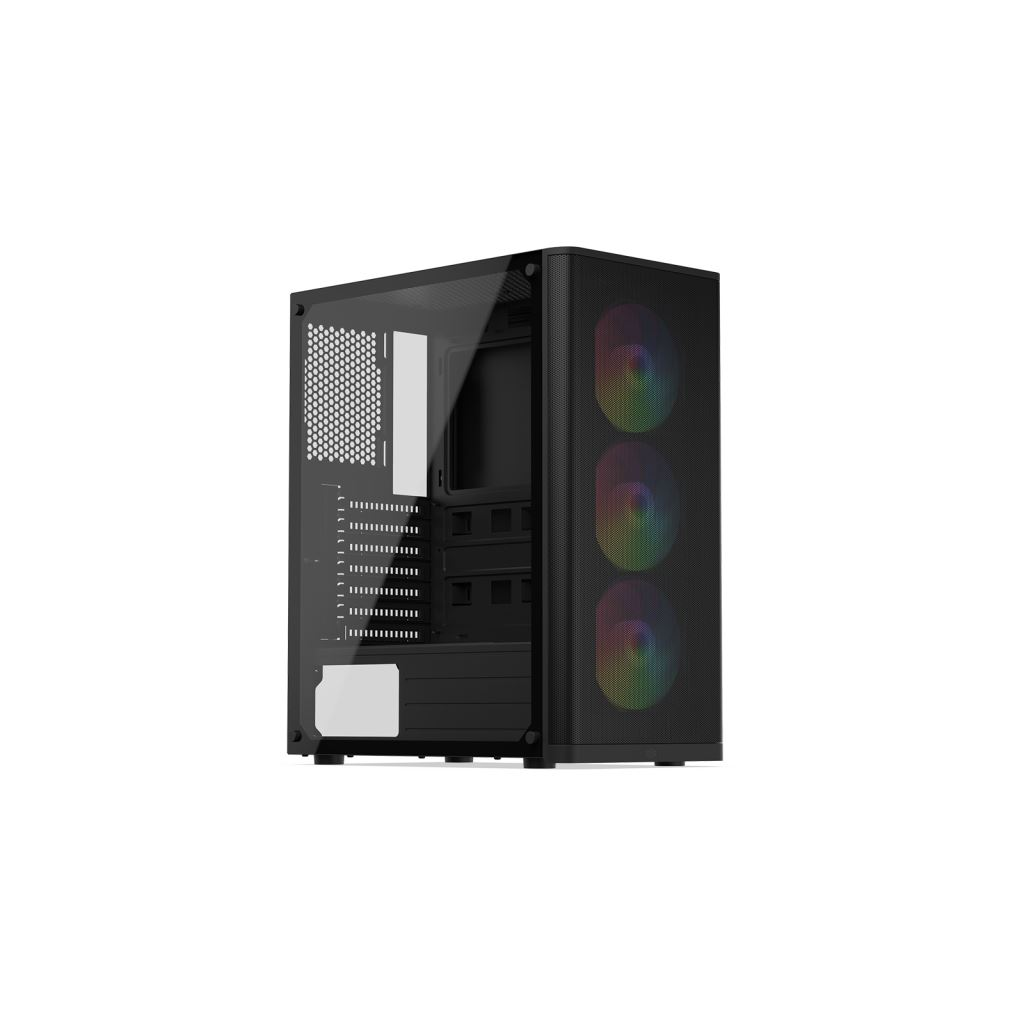 SilentiumPC Ventum VT2 EVO TG ARGB táp nélküli ablakos ház fekete (SPC291) (SPC291)