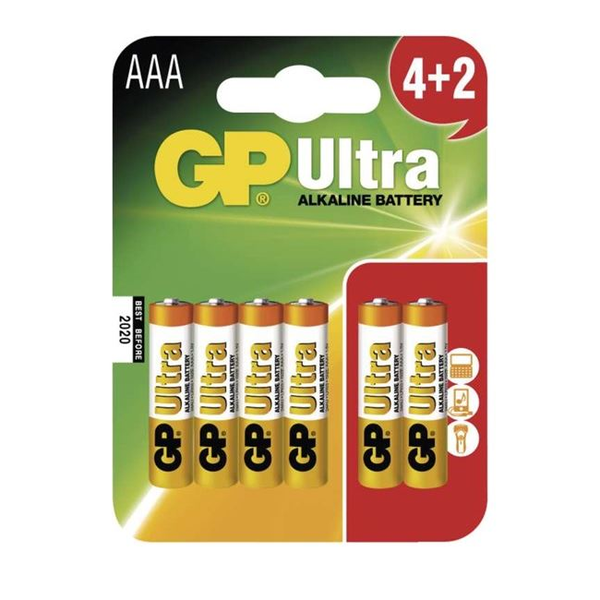 GP Ultra Alkaline AAA батерия (4+2 бр. / пакет) (B1911MM) (B1911MM)