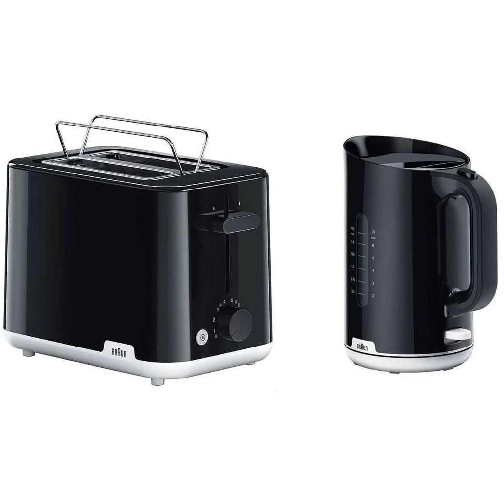 Braun WK 1100 vízforraló + Braun HT 1010 kenyérpirító fekete (WK 1100 + HT 1010)