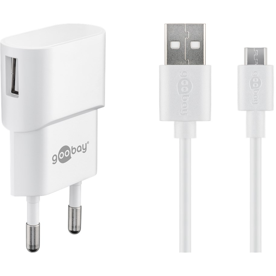 Goobay 45297 USB-A Hálózati töltő - Fehér (5V / 1A) (45297)