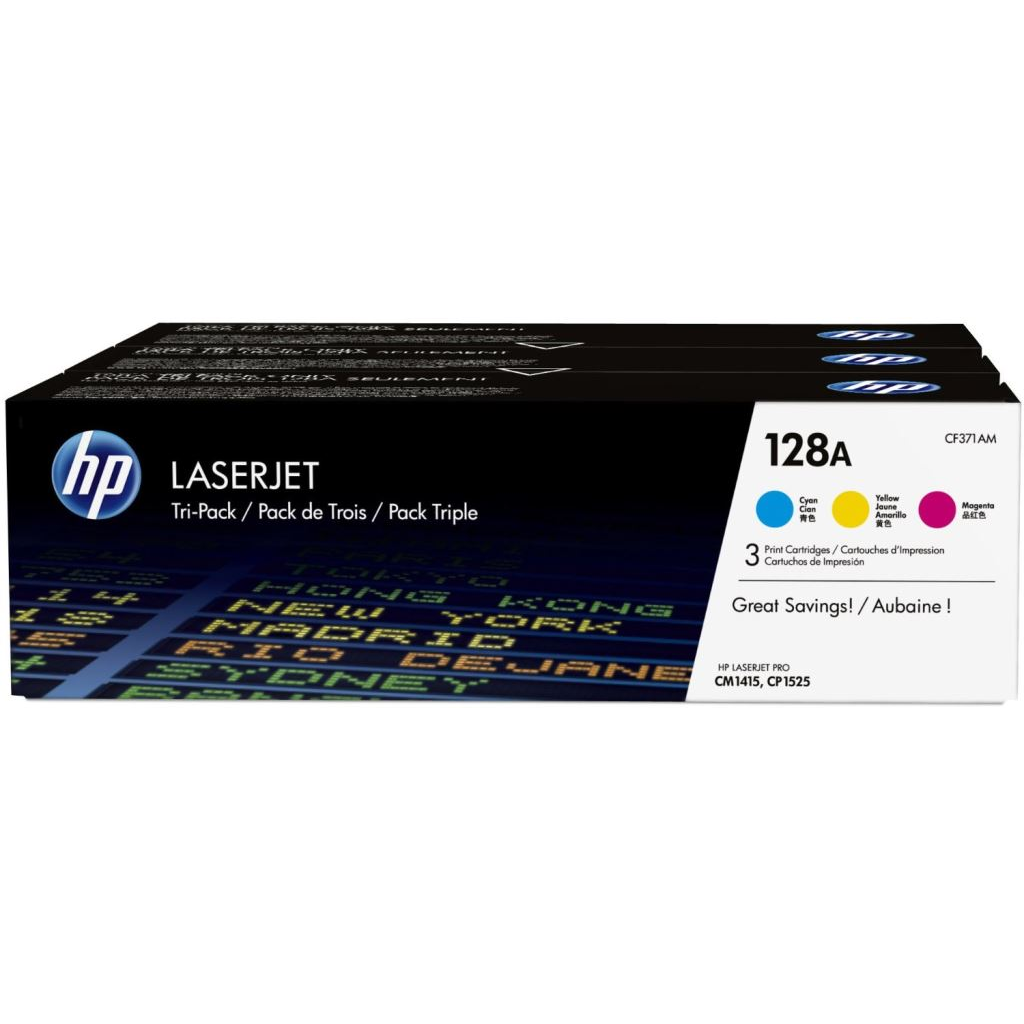 HP CF371AM Tri-Pack C/Y/M toner (128A) (CF371AM)