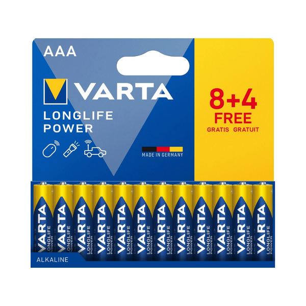 Alkalické baterie Varta AAA (R3) 12 ks