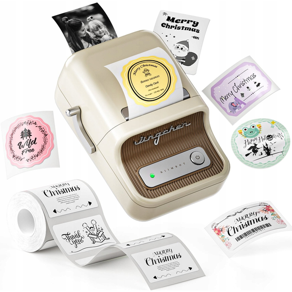 NIIMBOT Drukarka Termiczna NAKLEJKI Bluetooth B21 PRO KREMOWA 300dpi
