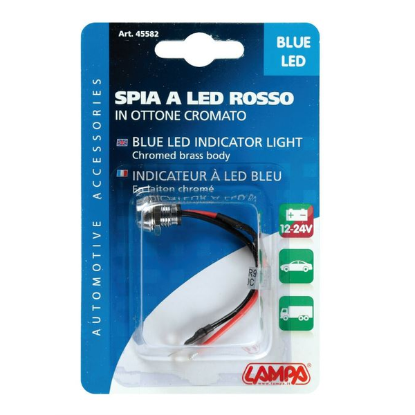 Lampa 12/24V LED mentes jelzőfény, kék színű (0145582)