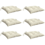 6 db krémfehér oxford szövet székpárna 50 x 50 x 7 cm