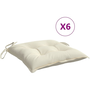 6 db krémfehér oxford szövet székpárna 50 x 50 x 7 cm