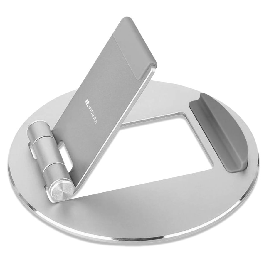 MISURA ME18 Alumínium Telefon és Tablet tartó Asztali Állvány - Ezüst (P21A21S01)