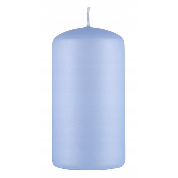 Świeca słupek DONAU HOME Standard Lakier, 60x115mm, błękit perła mat