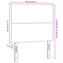 Tăblie pat cu LED, crem, 90 cm, raiat