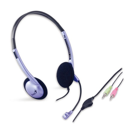 Căști cu microfon Genius HS-02B, mufă jack de 3,5 mm, violet