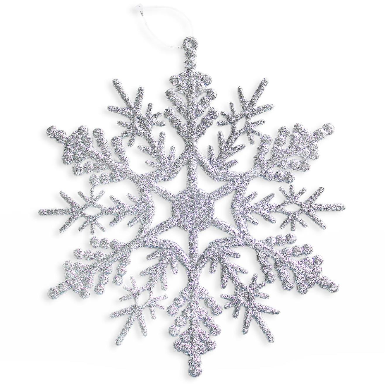 LAALU Karácsonyi dísz - csillámos hópehely, 17,5 cm (LAU-6134)