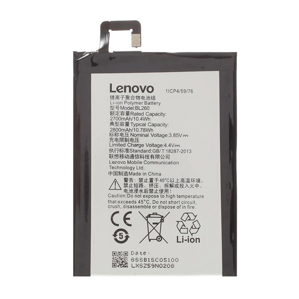 Lenovo akku 2800mAh LI-Polymer  Vibe S1 Lite (S1La40) "Gigapack csomagolás" (BL260)