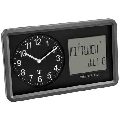 TFA Dostmann (60.3552.01) Rádiójel vezérlésű Rádiójel vezérlésű óra 254 mm x 44 mm x 152 mm Fekete (60.3552.01)