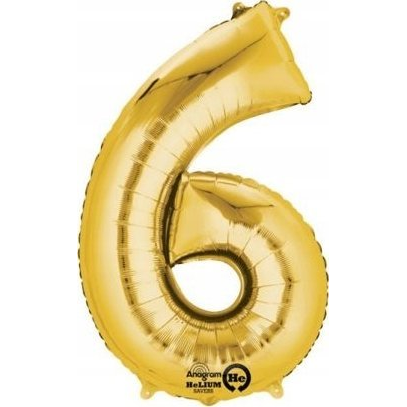 Óriás Szám Fólia Lufi - 6-os, 86x58 cm, Arany (9906271)