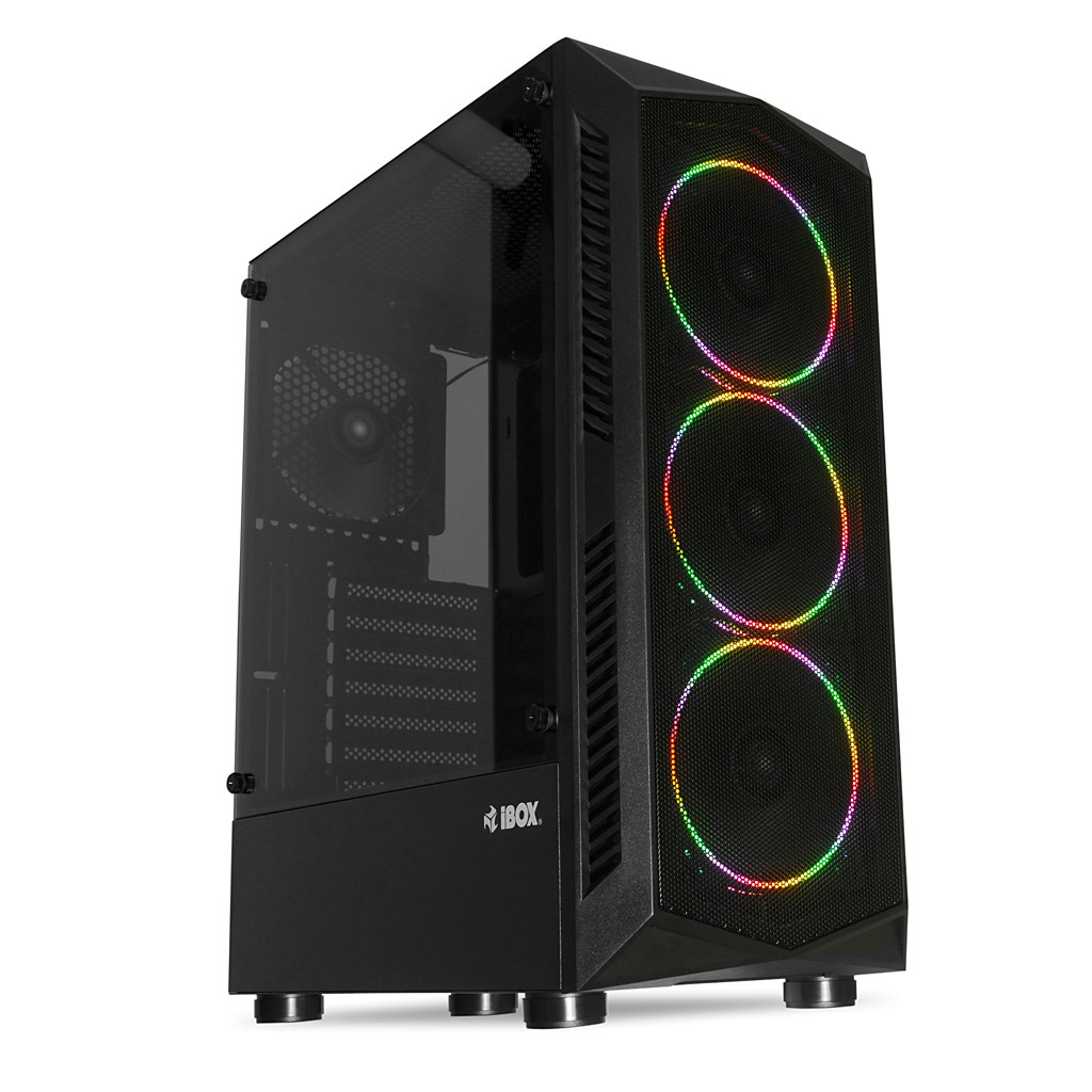 iBox Lupus 27 Midi Számítógépház - Fekete (OLU27)
