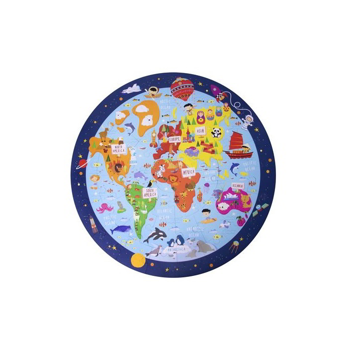 Apli Kids Circular Puzzle Világtérkép - 48 darabos puzzle (18201)