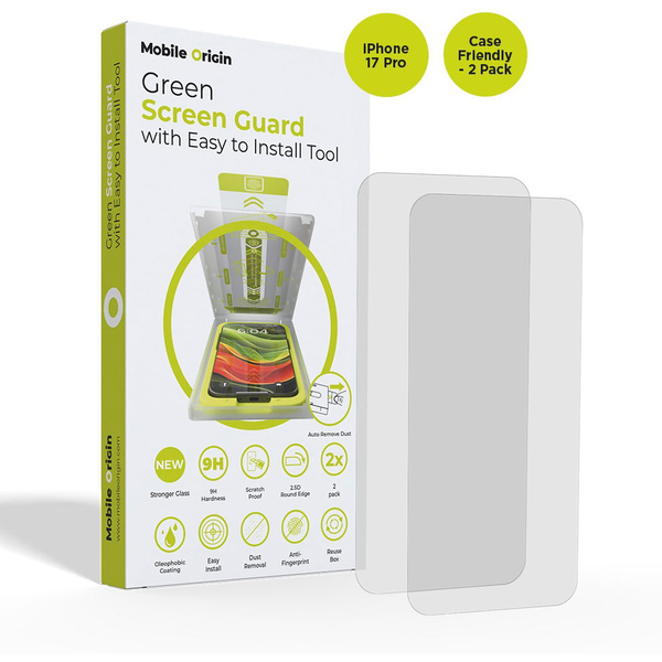 Mobile Origin Screen Guard With Easy Applicator case friendly 2 Pack iPhone 17 Pro üvegfólia