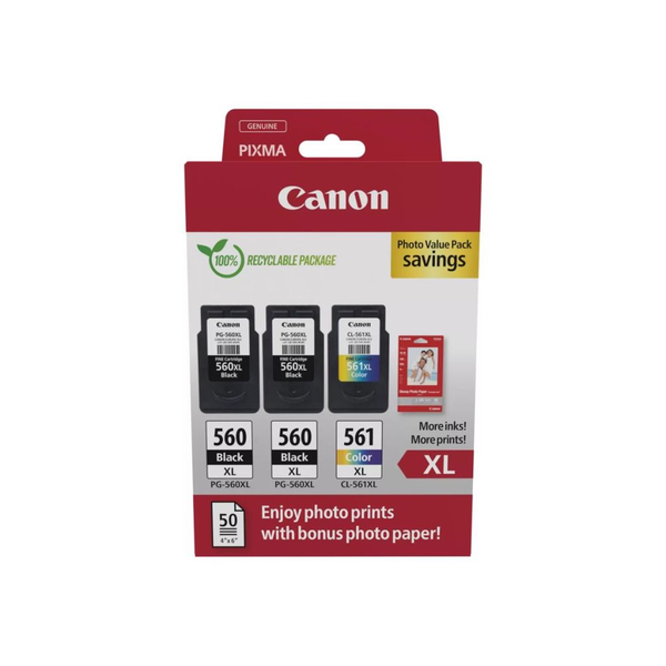 Canon PG-560XL x2 + CL-561XL оригинални мастилни касети в мултипак с фотохартия