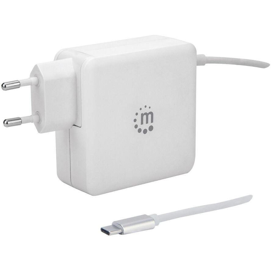 MANHATTAN USB-Netzteil mit USB-C-Kabel PD+USB-A Ladeport wei (180245)