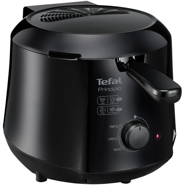 Friteuza Tefal Minicompact FF230831 Principio, 1000W, 1.2L, termostat reglabil 150-190°C, negru