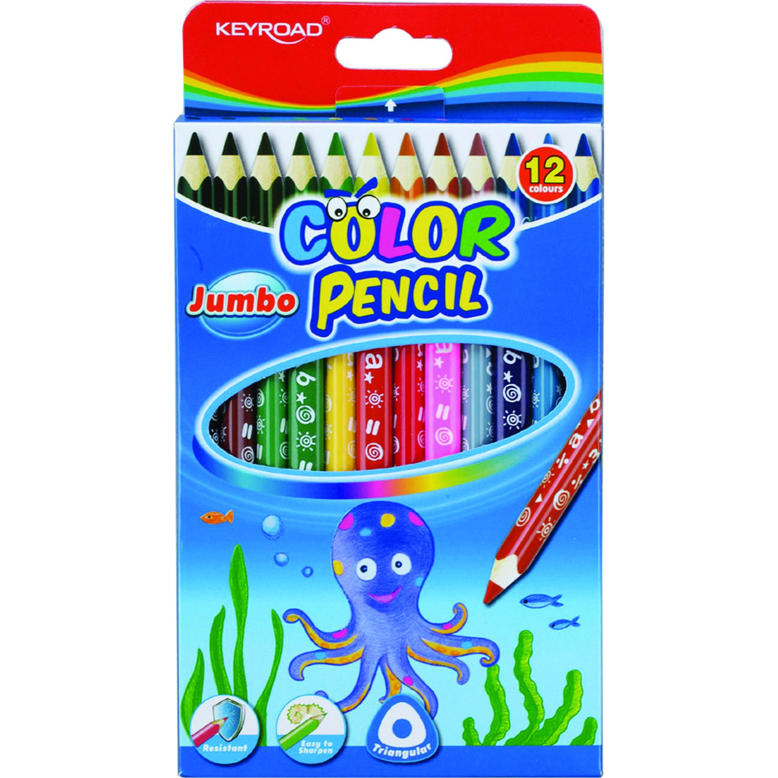 Keyroad Jumbo Színes Ceruza Készlet - 12 db, Vastag, Háromszögletű (30657776)