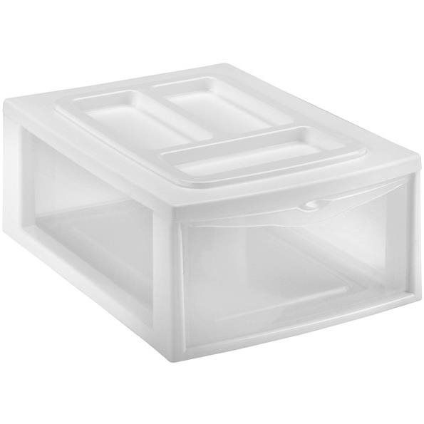 Heidrun Polc fiókokkal 38 × 27 × 14 cm, fehér, műanyag (HDR1516)