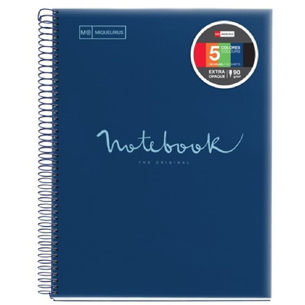 Miquelrius Emotions 120 lapos A5 vonalas spirálfüzet - Sötétkék