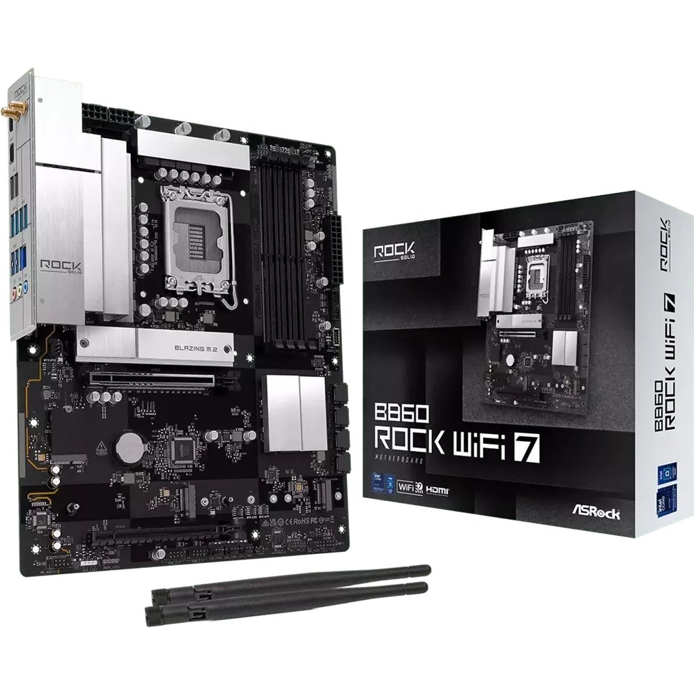 ASRock B860 Rock WiFi 7 alaplap (90-MXBUA0-A0UAYZ)