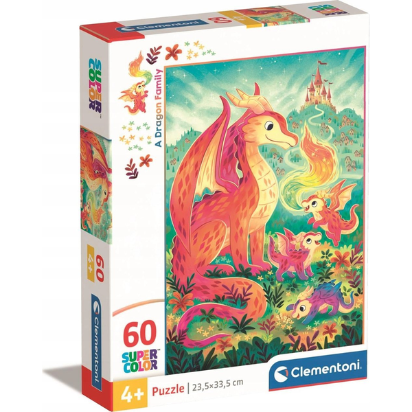 Clementoni 60 db-os Supercolor Puzzle - Sárkánycsalád 26600
