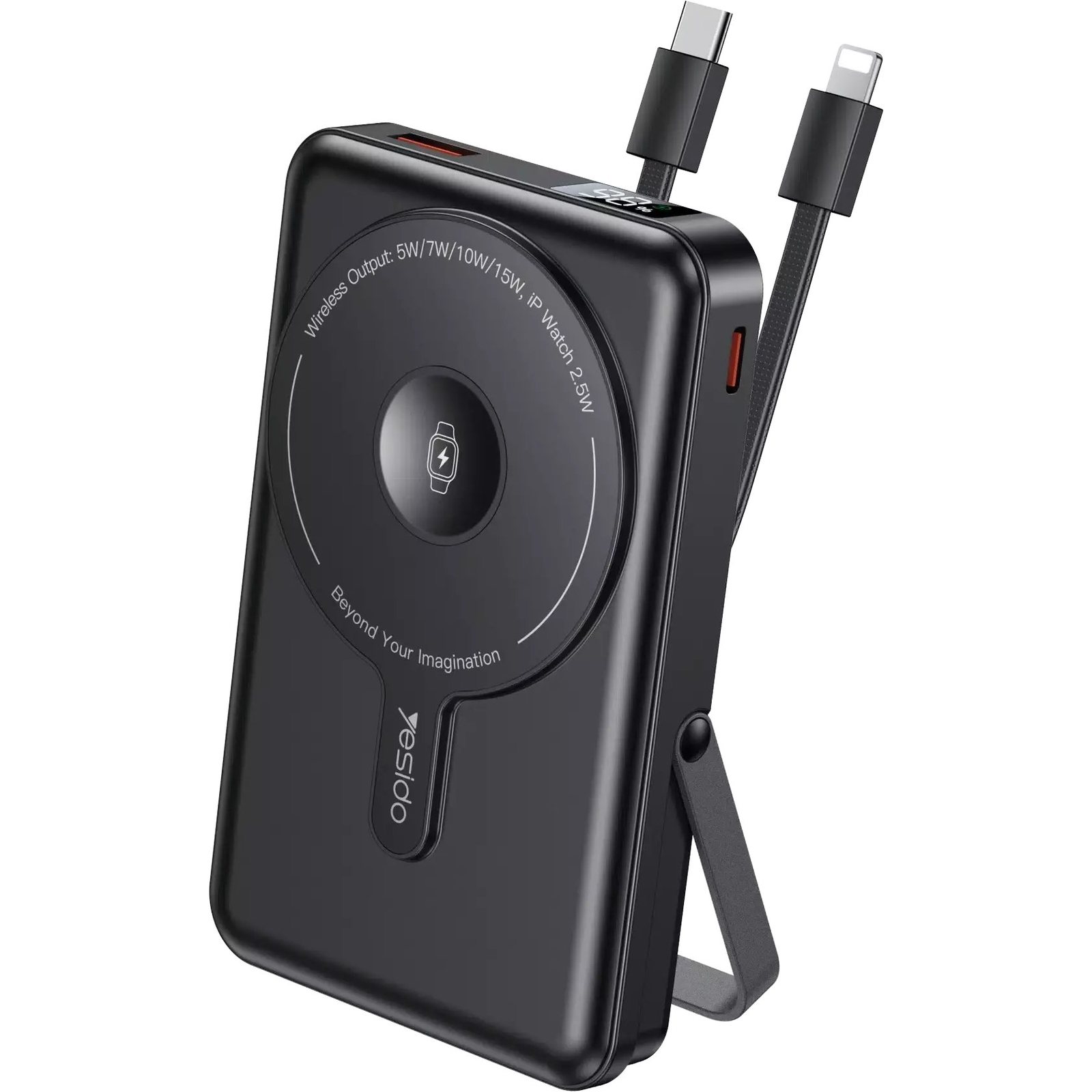 Yesido YP72 10000 mAh 22.5W Power Bank USB-A/C fekete