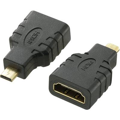 SpeaKa Professional HDMI Átalakító [1x HDMI dugó, D mikro - 1x HDMI alj] Fekete Aranyozatt érintkező, Audio Return Channel