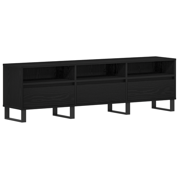 Cabinet TV Negru Stejar 150x30x44,5 cm Lemn prelucrat