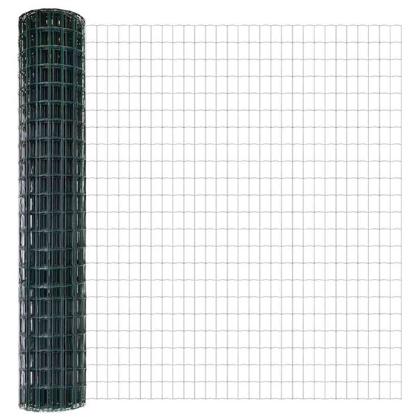 Kerítés oszlopokkal Zöld 1.6 x 10 m Acél