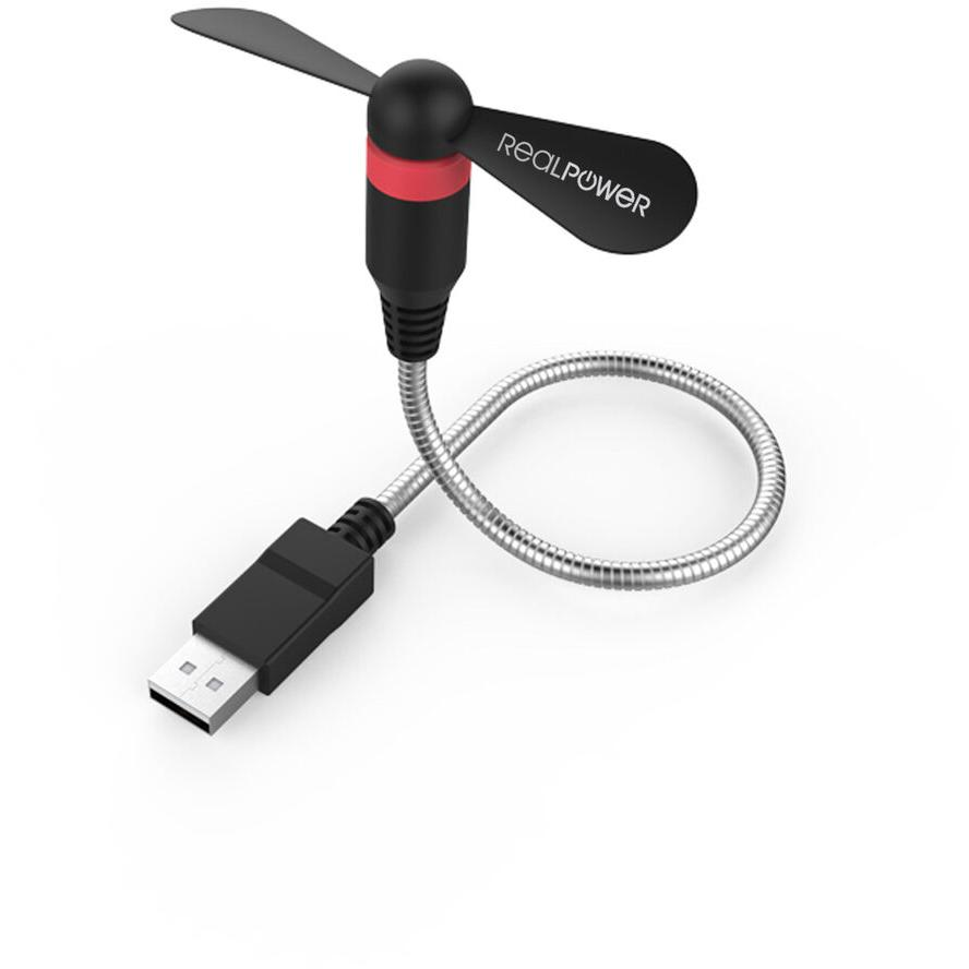 RealPower USB Mini Ventilátor - fekete (335263)