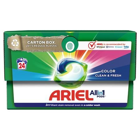 Set 24xCapsule detergent rufe, Ariel, Rufe colorate, 24 spalari