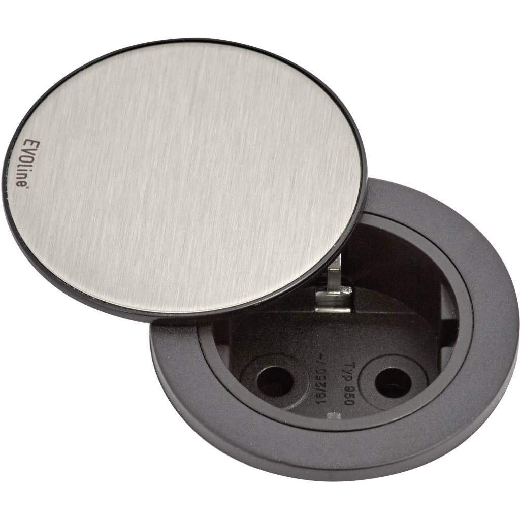 EVOline 159280003900 Beépíthető elosztó 1 részes Nemesacél, Fekete (e159280003900)