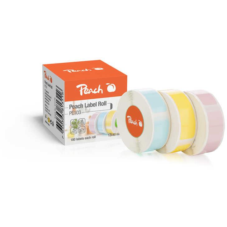 PEACH PE101 12× 40 mm, 3× 180 db, kék, sárga és rózsaszín (PE103)