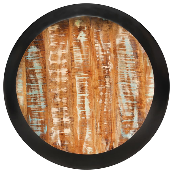 fekete tömör újrahasznosított fa dohányzóasztal 68 x 68 x 30 cm