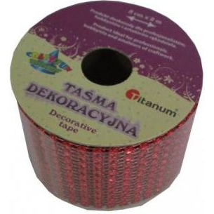  Titanum Wstążka diamentowa 5cmx2m czerwona (PJ512)