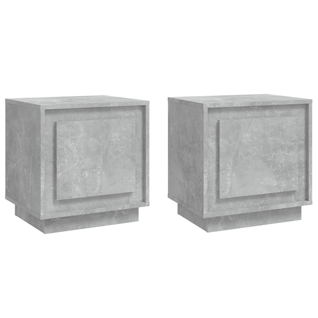 2 db betonszürke szerelt fa éjjeliszekrény 44x35x45 cm (819845)