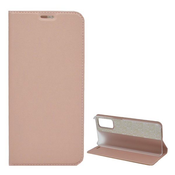 Tok álló, bőr hatású (FLIP, oldalra nyíló, asztali tartó funkció) ROZÉARANY 2 [Samsung Galaxy S20 5G (SM-G981U)] (5996457938926)