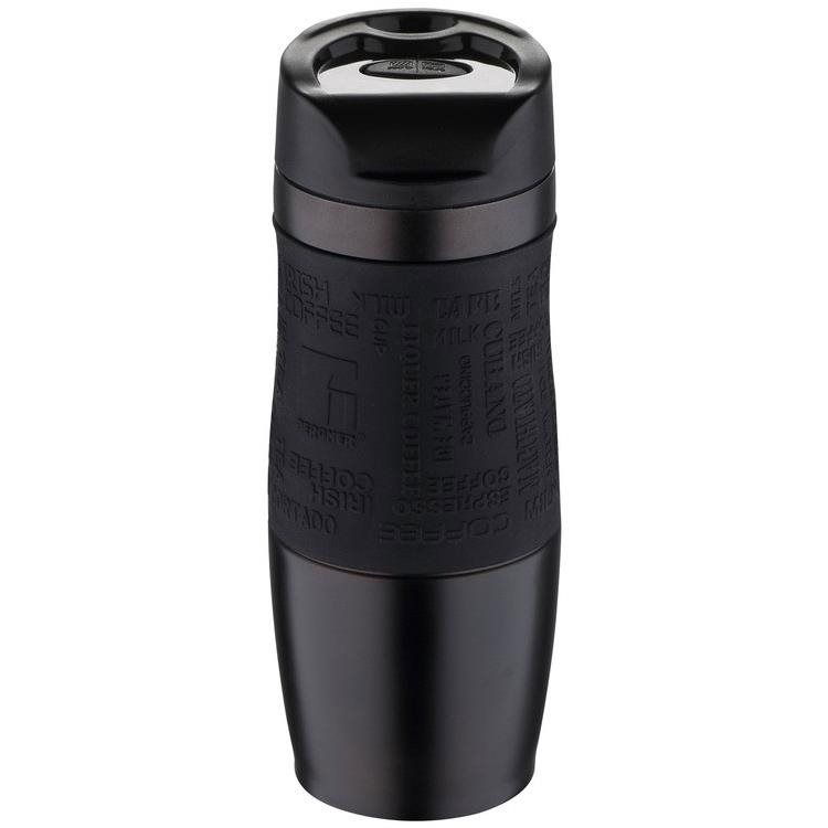 Bergner Thermo bögre csúszásmentes fogantyúval, 400 ml, fekete (BG-37518-MBK)