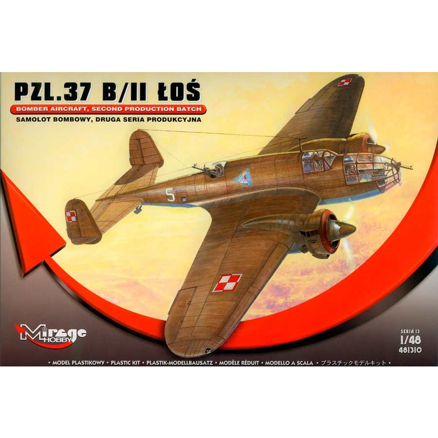 Mirage Hobby PZL.37B / II Moose Bomb vadászrepülőgép műanyag modell (1:48) (MMH-481310)