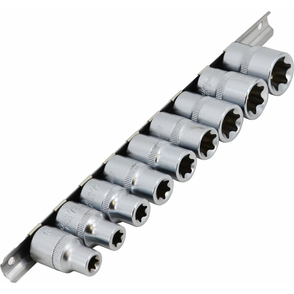 AWTOOLS TORX SOCKET SET 1/2" E10-E24 9 pcs.